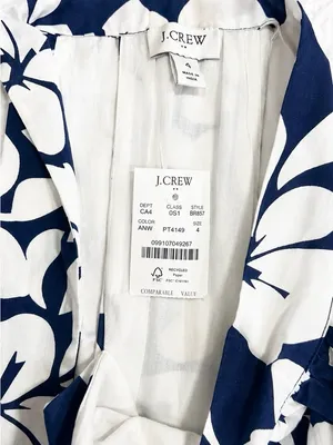 J. Crew Navy and White Floral Halter Dress NWT thumbnail 6