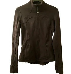 Lululemon Forme Black Jacket Size 4 Brushed Luon Material Full Zip Mid Hip thumbnail 1