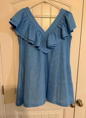 Emily McCarthy Blue Ruffle Mini Dress thumbnail 1