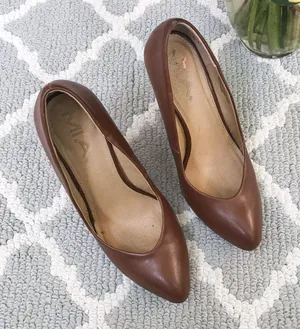 MIA closed Toe Brown Leather Wedge High Heel thumbnail 4