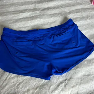 Athleta Royal Blue Double Layer Athletic Shorts Size L thumbnail 3