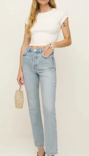 Reformation Cynthia High Rise Straight Jeans thumbnail 1