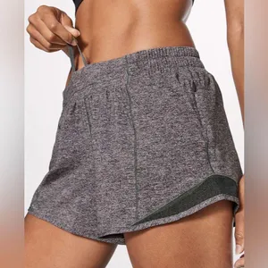 Lululemon Hotty Hot Short II Long 4” Heathered Black Grey Women’s Shorts Size 4 thumbnail 1