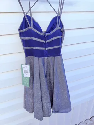 Light Blue Glittery Homecoming Dress thumbnail 2
