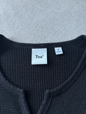 Black Waffle Knit Baby Tee  thumbnail 3