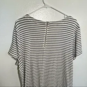 Merona Women's Size XXL T-Shirt Dress‎ Short Sleeve White Black Stripes Crewneck thumbnail 8