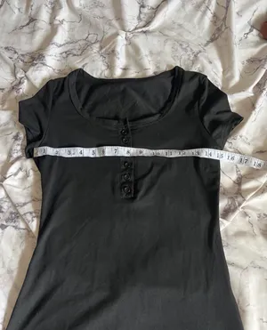 SheIn Classic Black Henley Top thumbnail 5