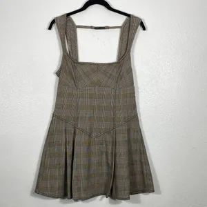 BDG Gray Plaid Midi Dress Size L thumbnail 3