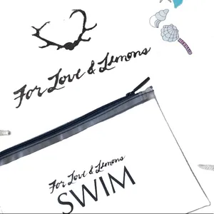 new For Love + Lemons Swim ❤︎ Logo Airline Travel Bikini Cosmetics Bag ❤︎ Clear thumbnail 5