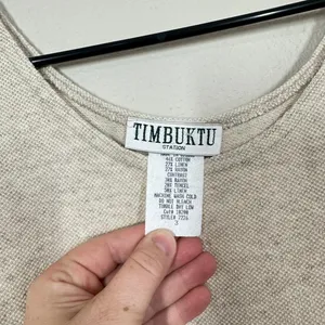 Vintage Timbuktu Station Womens L Midi Dress Oatmeal Linen Blend Knit Lagenlook thumbnail 5