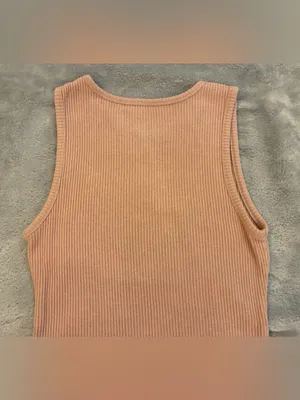 Women’s American Eagle Outfitters Ribbed Peach One-Piece Bodysuit Size Medium thumbnail 6