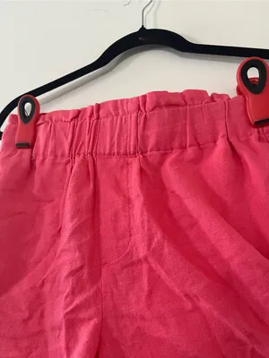A New Day Pink Linen Blend Pull On Shorts Small Coastal Euro Summer Resort thumbnail 2