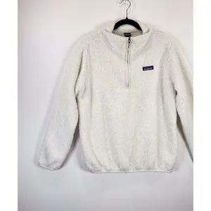 Patagonia Womens Jacket White Los Gatos High Pile Fleece 1/4 Zip Pullover Medium thumbnail 5