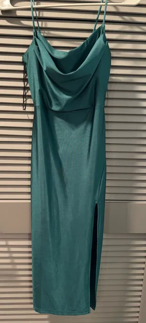 Windsor Satin Green Midi Dress Slip thumbnail 2