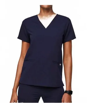 Figs Casma Scrubs Top Shirt Dual Pockets Navy Blue FW1100 Women's Size Small thumbnail 1
