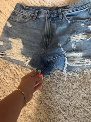 Abercrombie & Fitch Annie High Rise Distressed‎ Denim Shorts - 30 / 10 thumbnail 9