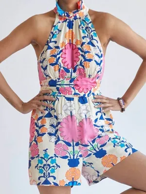NWT Anthropologie Plenty by Tracy Reese Floral Romper Small thumbnail 1
