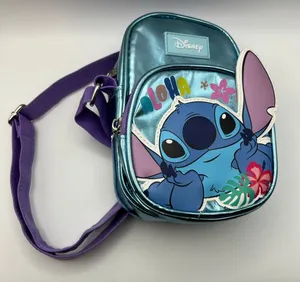 Disney Lilo & Stitch Mini Crossbody Bag Blue Iridescent Adjustable Small Purse thumbnail 1