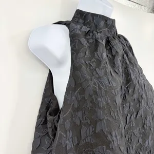 Scoop Black Jacquard Metallic Dress Sz M Bow Back Whimsigoth Dark Coquette Party thumbnail 4