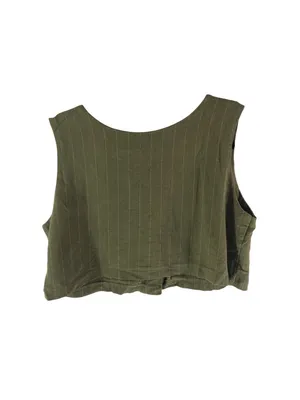 Storets Olive Green Two-Piece Set Sleeveless Crop Top & Wide-Leg Pants Size S/M thumbnail 5