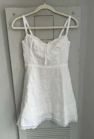 NWT White Arya Linen Mini Dress 2 thumbnail 4