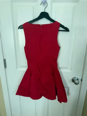 Staud Gwen Mini Dress in Cherry 0 thumbnail 4