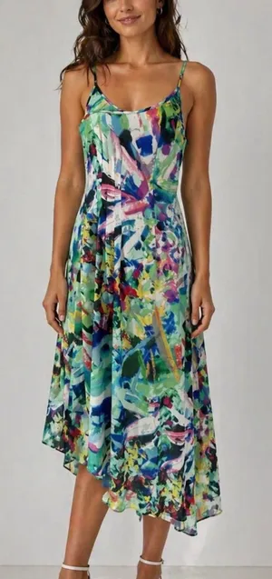 AINSLEY - Pleated Asymmetric Dress thumbnail 1