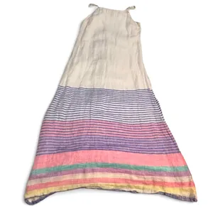 C&C California 100% Linen Stripe Maxi Dress XS Coastal Boho Summer Slip Dress thumbnail 2
