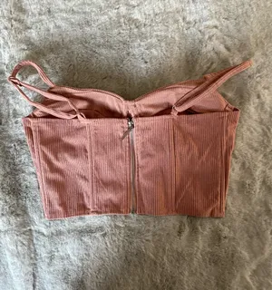 Pink corset top with zipper detail Size M #corsetry #lingerie thumbnail 3