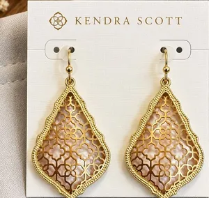 Kendra Scott Addie Drop Earrings Gold Silver Filigree Mixed Metal NWOT thumbnail 1