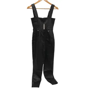 WE‎ WORE WHAT Moto Overalls Vegan Leather Black XS WWQ06 1 thumbnail 5