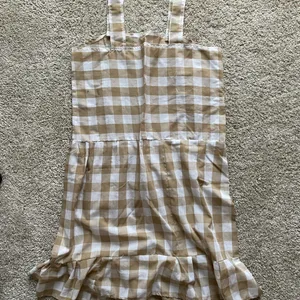 Tan and White gingham Checkered Dress thumbnail 6