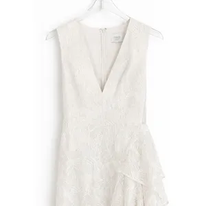 ONE33 Social White Lace Ruffle Midi Dress Size 4 High-Low‎ Formal Bridal Party thumbnail 15