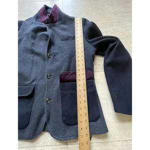 Ted Baker‎ London Blue Wool Sleeve Textured Coat Jacket Removable Collar Size 6 thumbnail 7