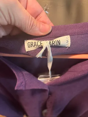 Grace Karin Purple V-Neck Button Cardigan thumbnail 2