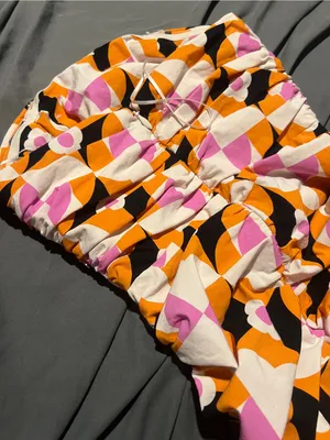 By Anthropologie Printed Strapless Slim Ruched Geometric Midi Dress thumbnail 9