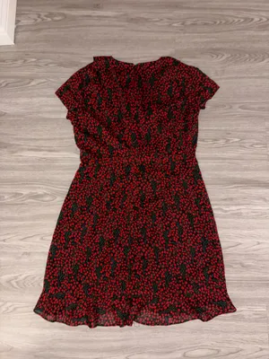 Bardot Black with Red Ditsy Mini Dress thumbnail 5