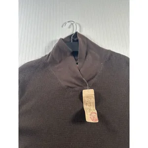 Lauren Ralph Lauren Women’s XL Brown Waffle Knit Thermal Shawl Collar Pullover thumbnail 4