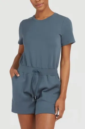Spanx Airluxe Romper Short Romper Blue Size Small Short Sleeve Shorts GUC thumbnail 1