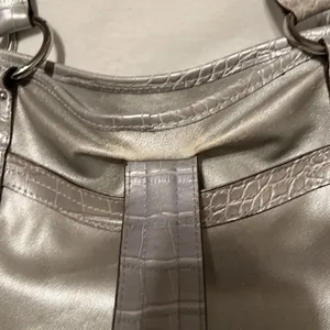 Genna de Rossi silver handbag tons of pockets animal print details GUC thumbnail 2