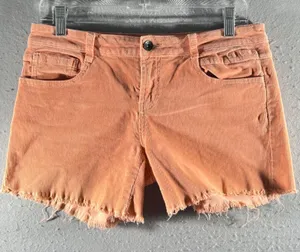 1027 | Billabong Corduroy Raw Hem Cutoff Indie Sleeze Shorts Orange Womens‎ 7 thumbnail 1