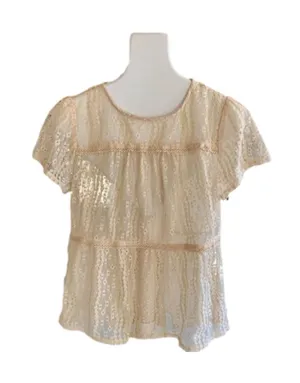Lace Sheer Short Sleeve Shirt thumbnail 1