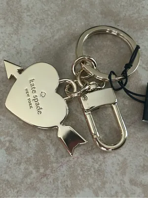 Kate Spade Love Shack Heart & Crystal Arrow Lock Bag Charm Keychain thumbnail 5