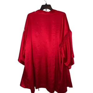 Victoria's‎ Secret Red Satin Chemise & Robe Set Lace Trim Lingerie Size L M/L thumbnail 6