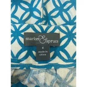 Market & Spruce women’s linen Blend‎ Size 6 Shorts Teal White thumbnail 4
