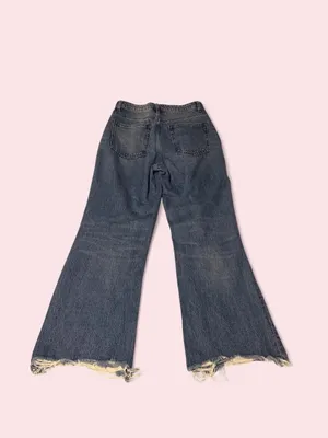 Vervet Dark Wash Distressed Wide-Leg Women's Jeans thumbnail 2