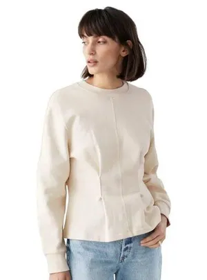 & OTHER STORIES | Cream Fitted Darted Crewneck Sweatshirt | Extra Small thumbnail 1