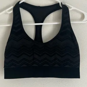 Lululemon Black Heathered Ebb & Flow Racerback Bra Reversible Size Small thumbnail 1