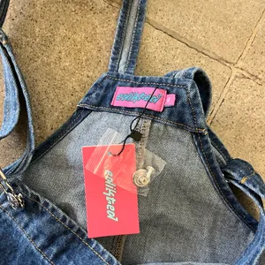 Edikted Blue Denim Overall Mini Dress thumbnail 3