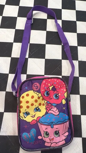 Shopkins Girls Crossbody Bag Purple Pink Kooky Cookie Dlish Donut BFF XOXO Small thumbnail 1